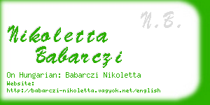 nikoletta babarczi business card